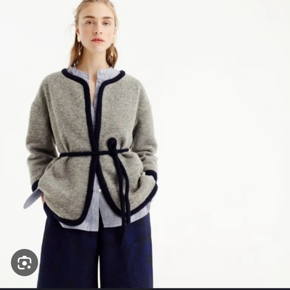 I.Crew wrap jacket in boiled grey/navy S